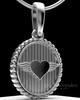 Solid 14K White Gold Oval In Love Permanently Sealed Keepsake Jewelry