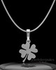 Solid 14k White Gold My Lucky Clover Permanently Sealed Keepsake Jewelry