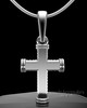 Solid 14k White Gold Braided Cross Permanently Sealed Keepsake Jewelry