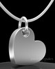 Solid 14k White Gold Angled Heart Permanently Sealed Keepsake Jewelry