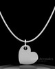 Solid 14k White Gold Angled Heart Permanently Sealed Keepsake Jewelry