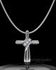 Sterling Silver Elegant Cross Permanently Sealed Cremation Pendant