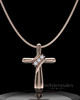 Rose Gold Plated over Sterling Elegant Cross Permanently Sealed Cremation Pendant