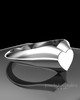 Solid 14K White Gold Signet Permanently Sealed Cremation Ring