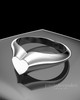 Solid 14K White Gold Signet Permanently Sealed Cremation Ring