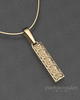 Solid 14k Gold Textured Rectangle  Permanently Sealed Waterproof Cremation Pendant