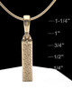 Solid 14k Gold Textured Rectangle  Permanently Sealed Waterproof Cremation Pendant