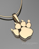 Solid 14k Gold Paw Permanently Sealed Waterproof Cremation Pendant