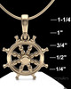 Solid 14k Gold Ships Wheel Permanently Sealed Waterproof Cremation Pendant