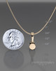 Solid 14k Gold Small Round  Permanently Sealed Waterproof Cremation Pendant