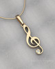 Solid 14k Gold Musical Note Permanently Sealed Waterproof Cremation Pendant
