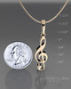 Solid 14k Gold Musical Note Permanently Sealed Waterproof Cremation Pendant