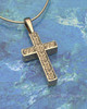 Solid 14k Gold Textured Cross Permanently Sealed Waterproof Cremation Pendant