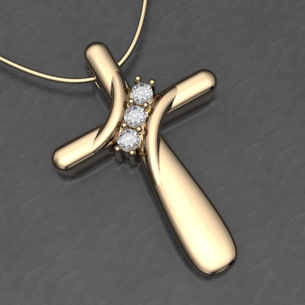 Personalized Gold Plated Cross Urn Pendant For Ashes Cremation Jewelry