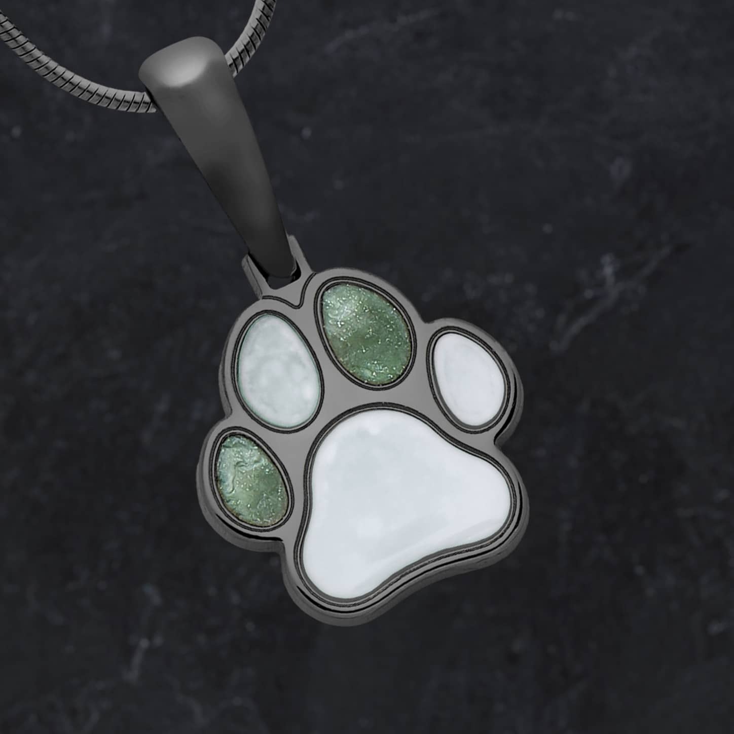 Imprinted Memories Paw Black Finish Ash Jewelry