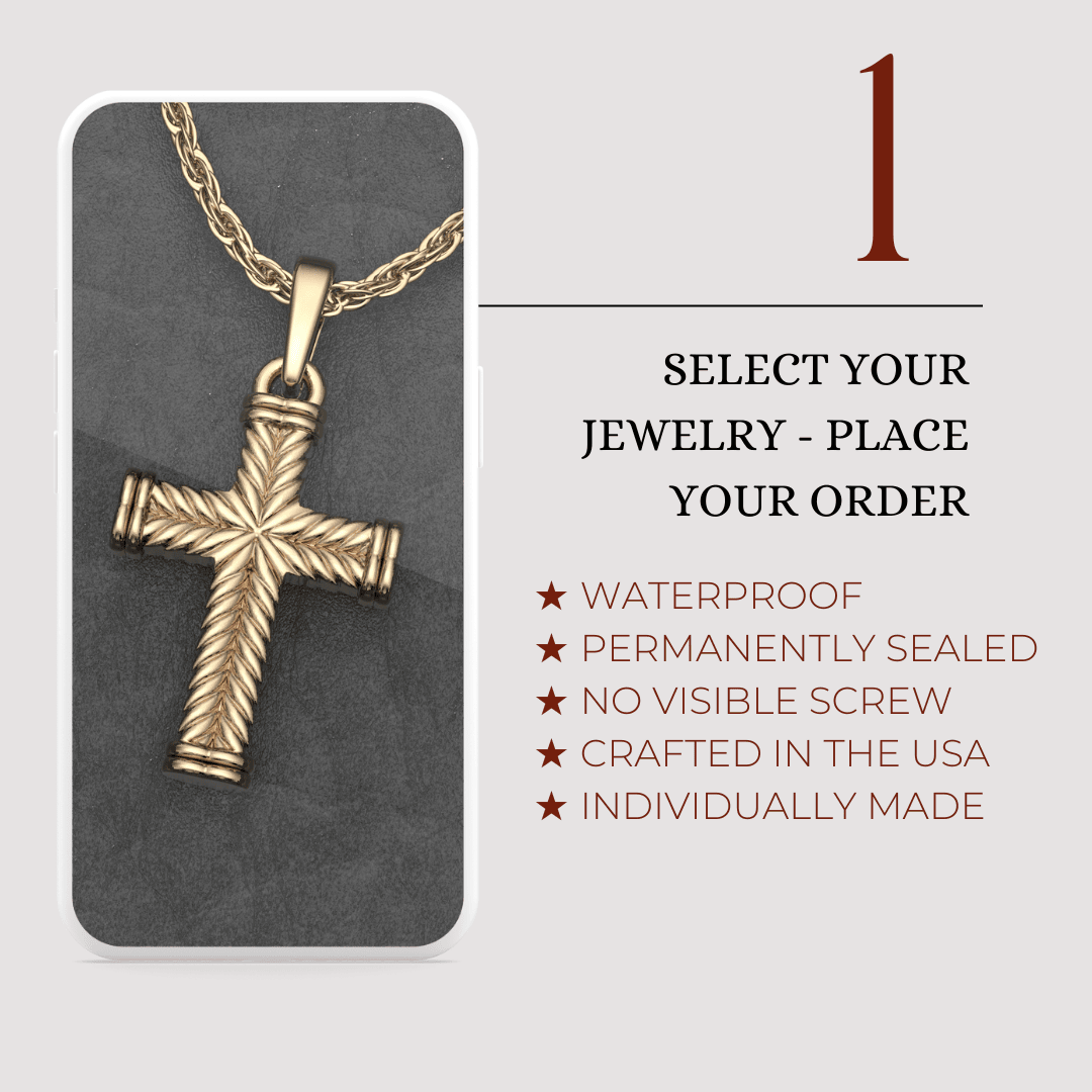 How it works step 1 Permanently Sealed Cremation Jewelry