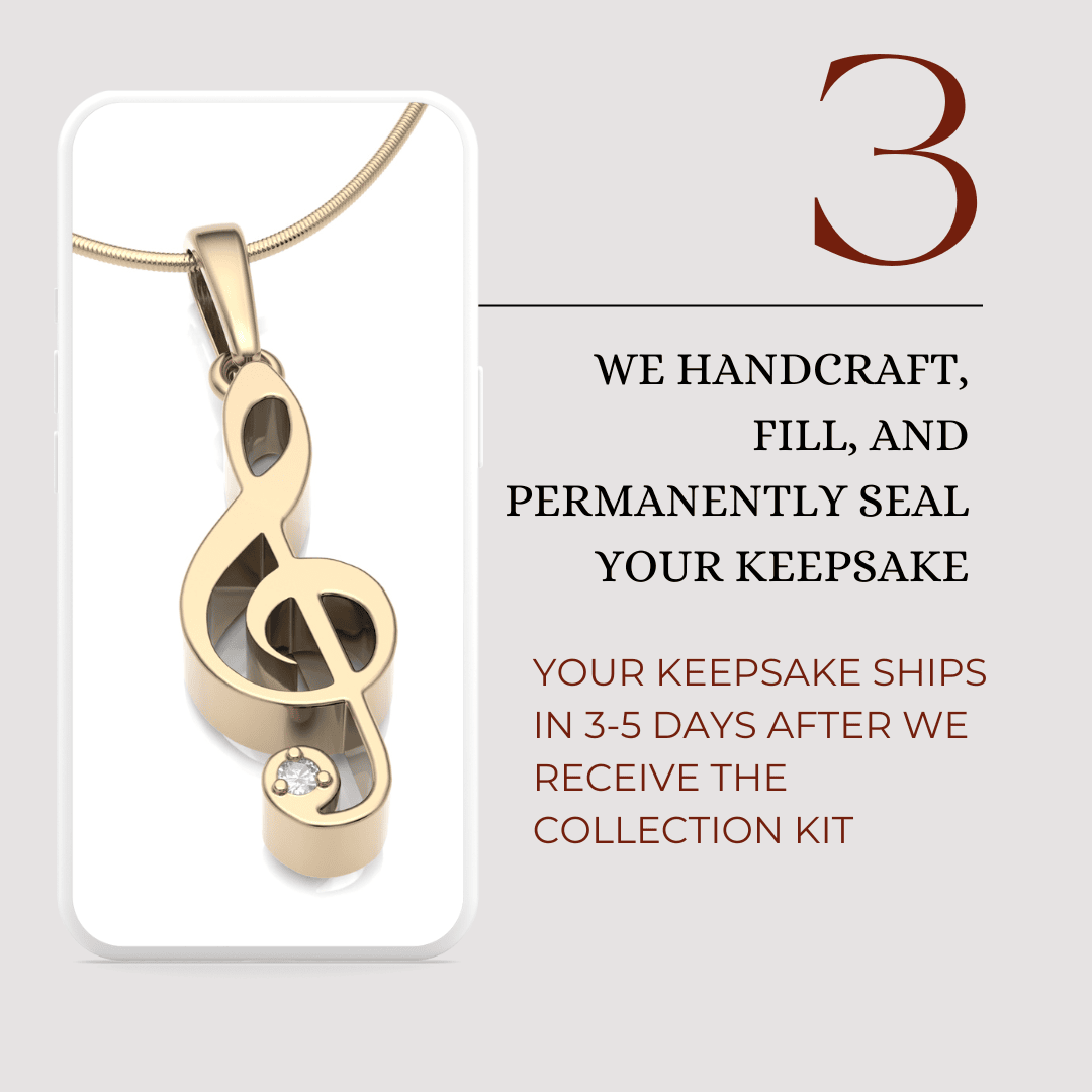 How it works step 3 Permanently Sealed Cremation Jewelry