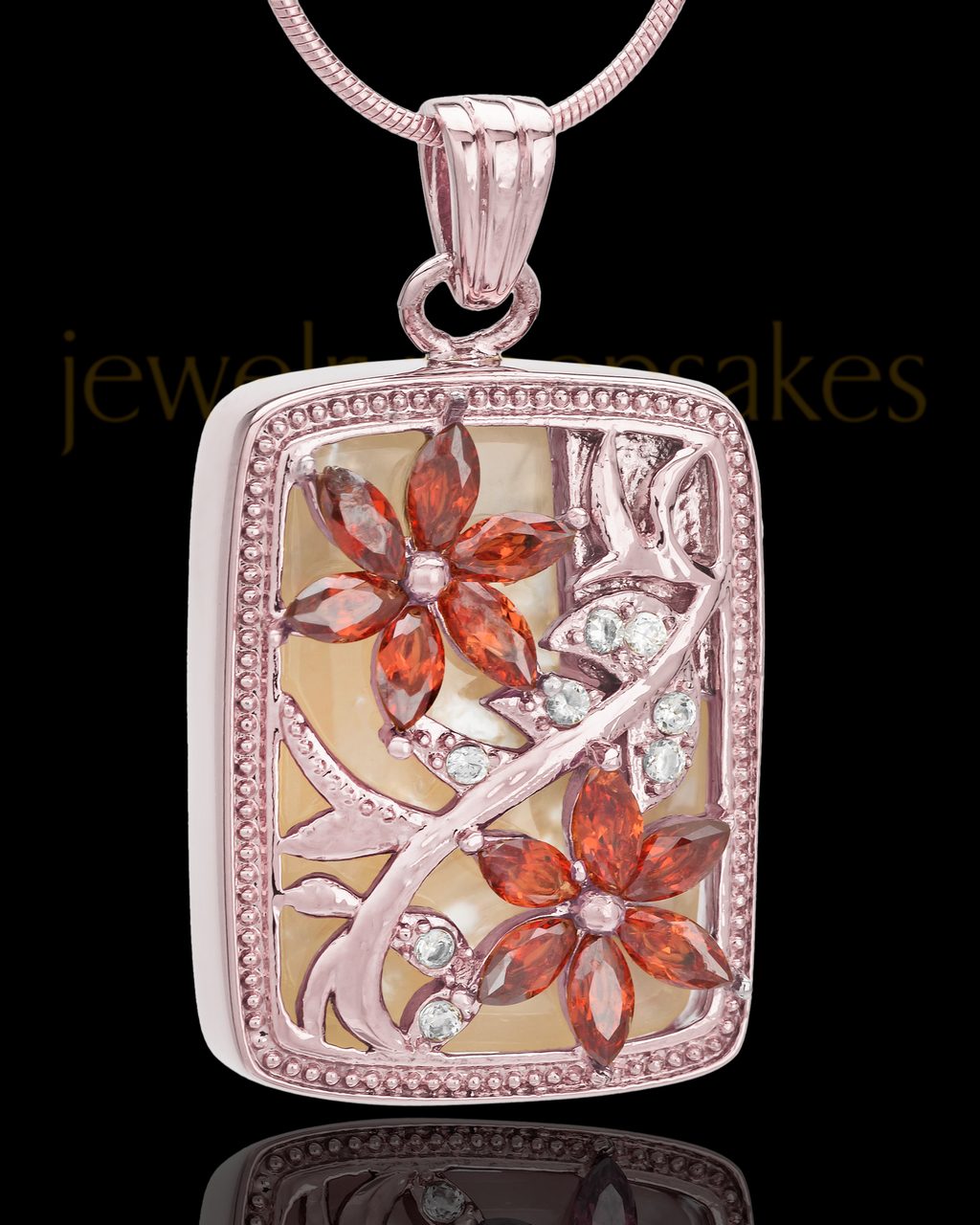 Rose Gold Spring Garden Keepsake Jewelry and flower remembrance charms