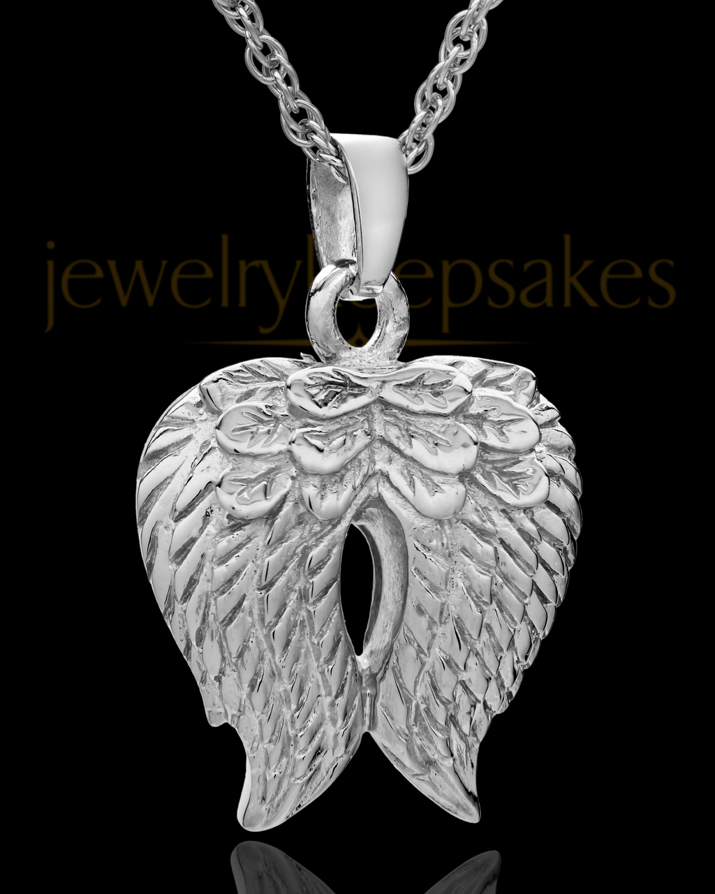 silver angel wings cremation urn 