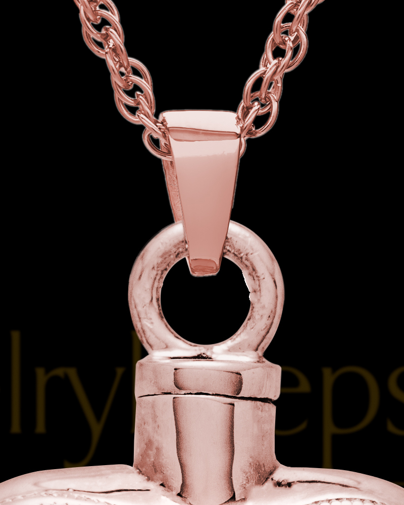 14K Rose Gold Spirit Heart Keepsake Pendants, 14K Rose Gold Heart