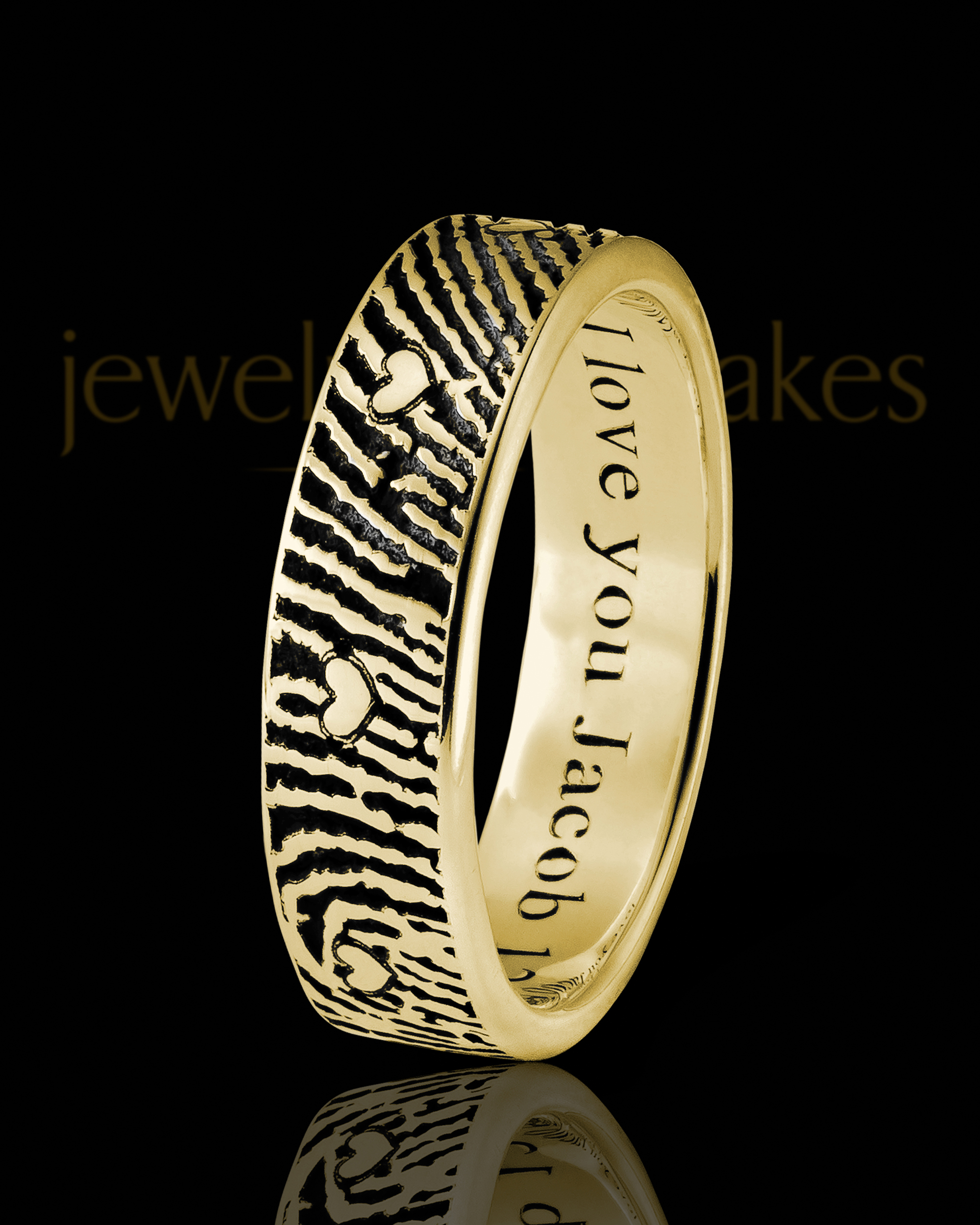 Sterling Silver or 9ct Gold fingerprint ring. At home ring design kit,  finished by professionals. — Le Mela