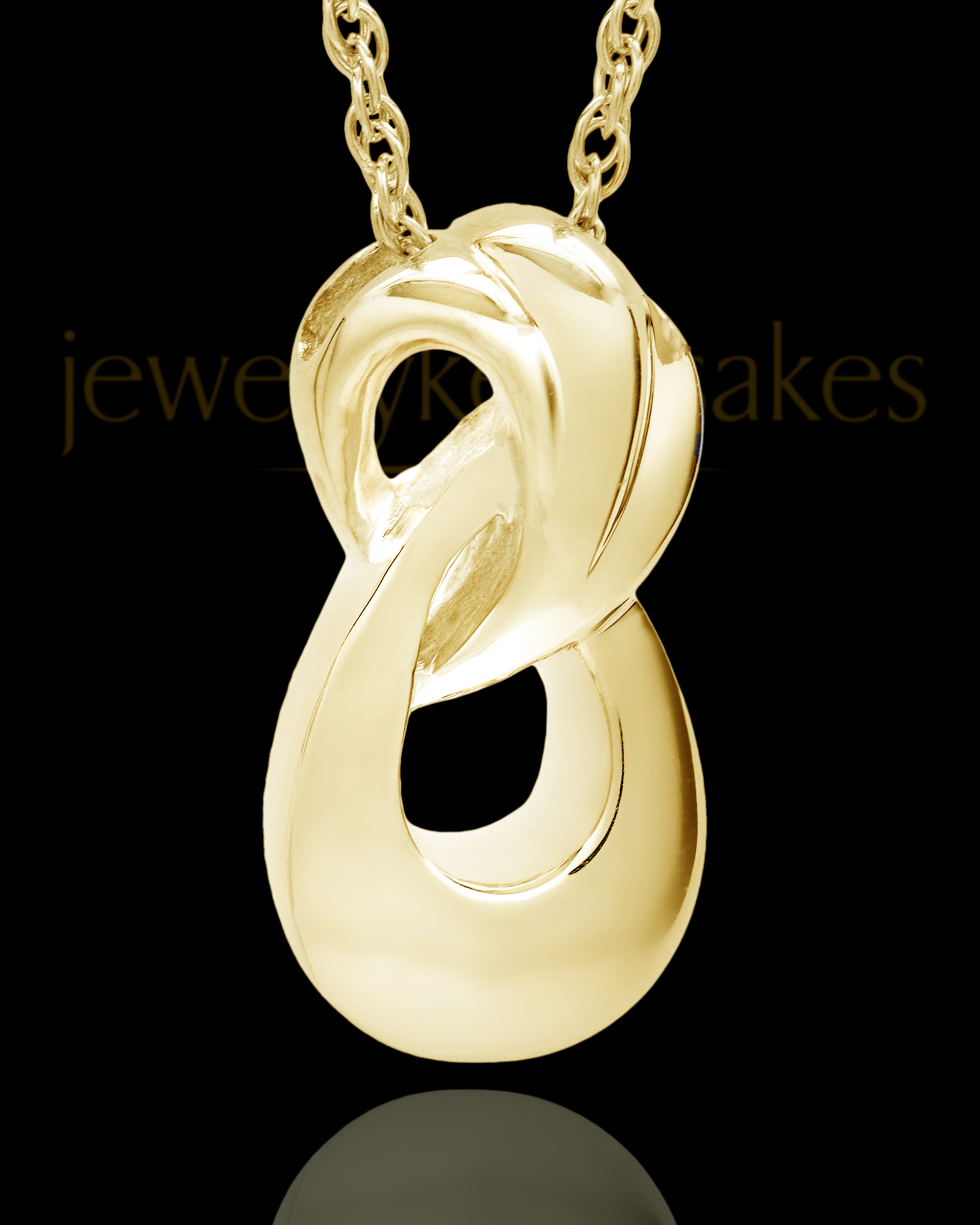 Solid 14k Gold Cremation Ash Necklace Infinity Cremation Keepsake