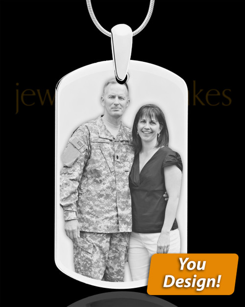 MeMeDIY Military Dog Tags Necklace with 2 Pendants, Photos