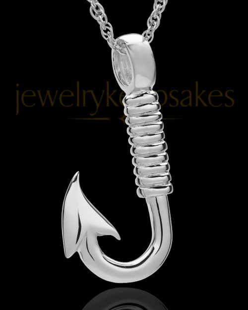 Hook Cremation Pendant For Ashes In Sterling Silver