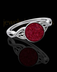 Ladies Abigail Garnet Pearl Opal Silver Ash Ring