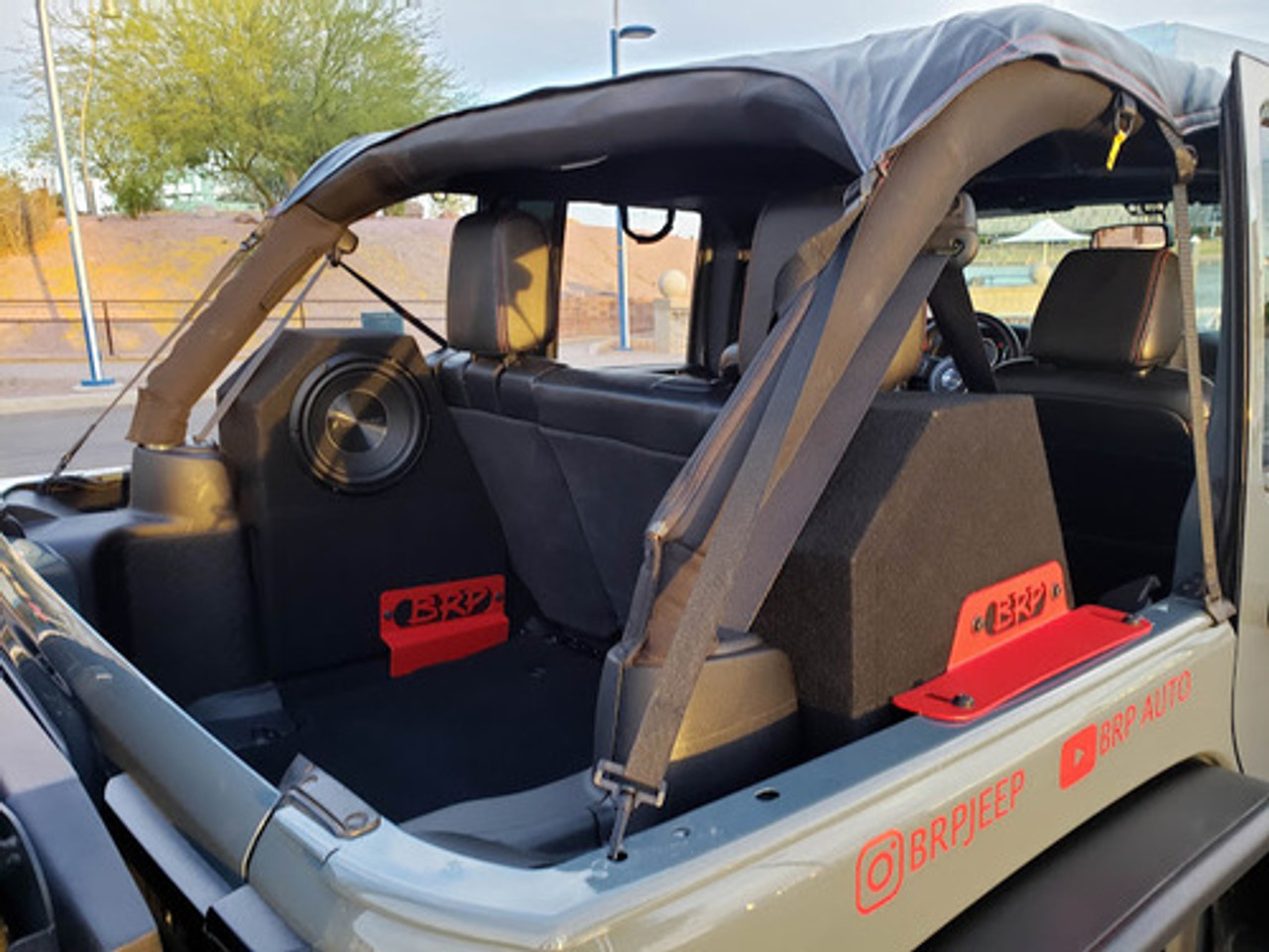 2007-2018 (Driver Side) Jeep Wrangler JKU 10" Rhino Coated Subwoofer Box Sealed-Sold in singles.