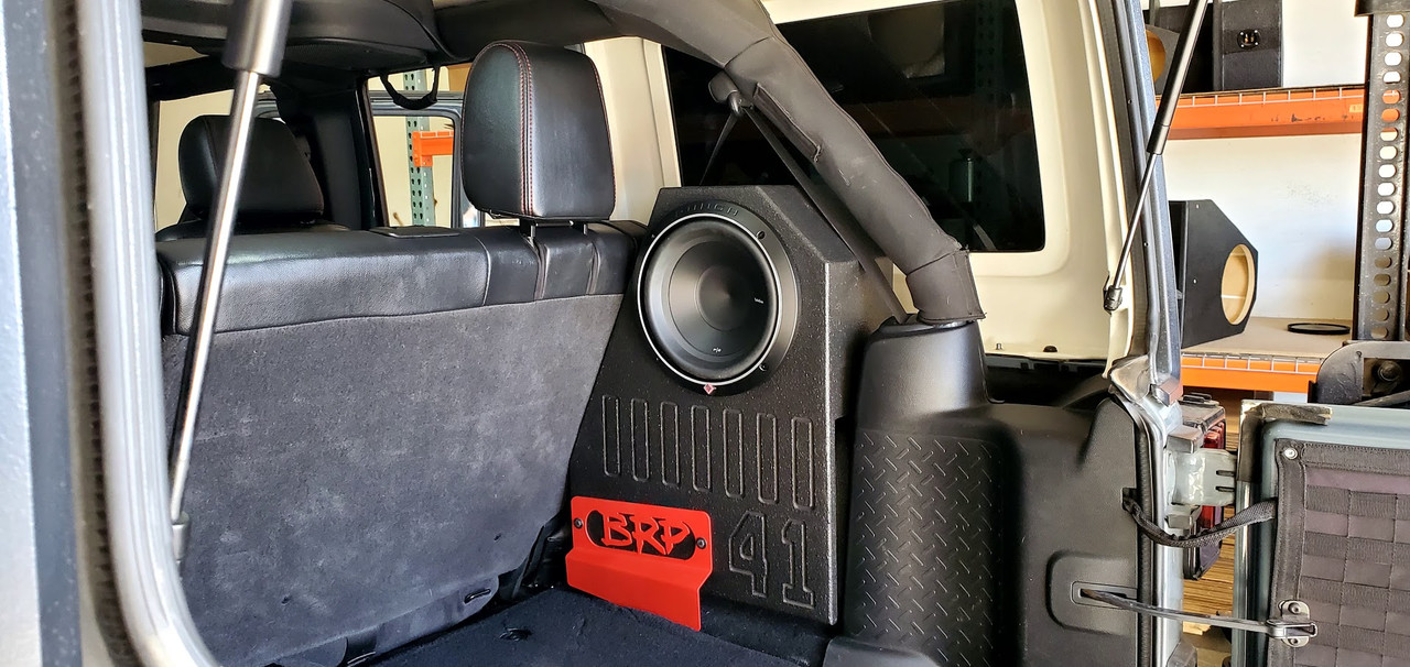 2007-2018 (Driver Side) Jeep Wrangler JKU 12" Rhino Coated Subwoofer Box Sealed-Sold in singles.