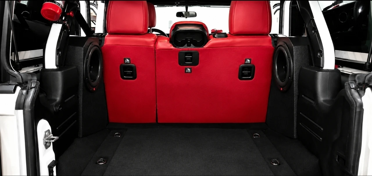 2018-2023 (Driver Side) Jeep Wrangler JLU 10" Rhino Coated Subwoofer Box Sealed-Sold in singles