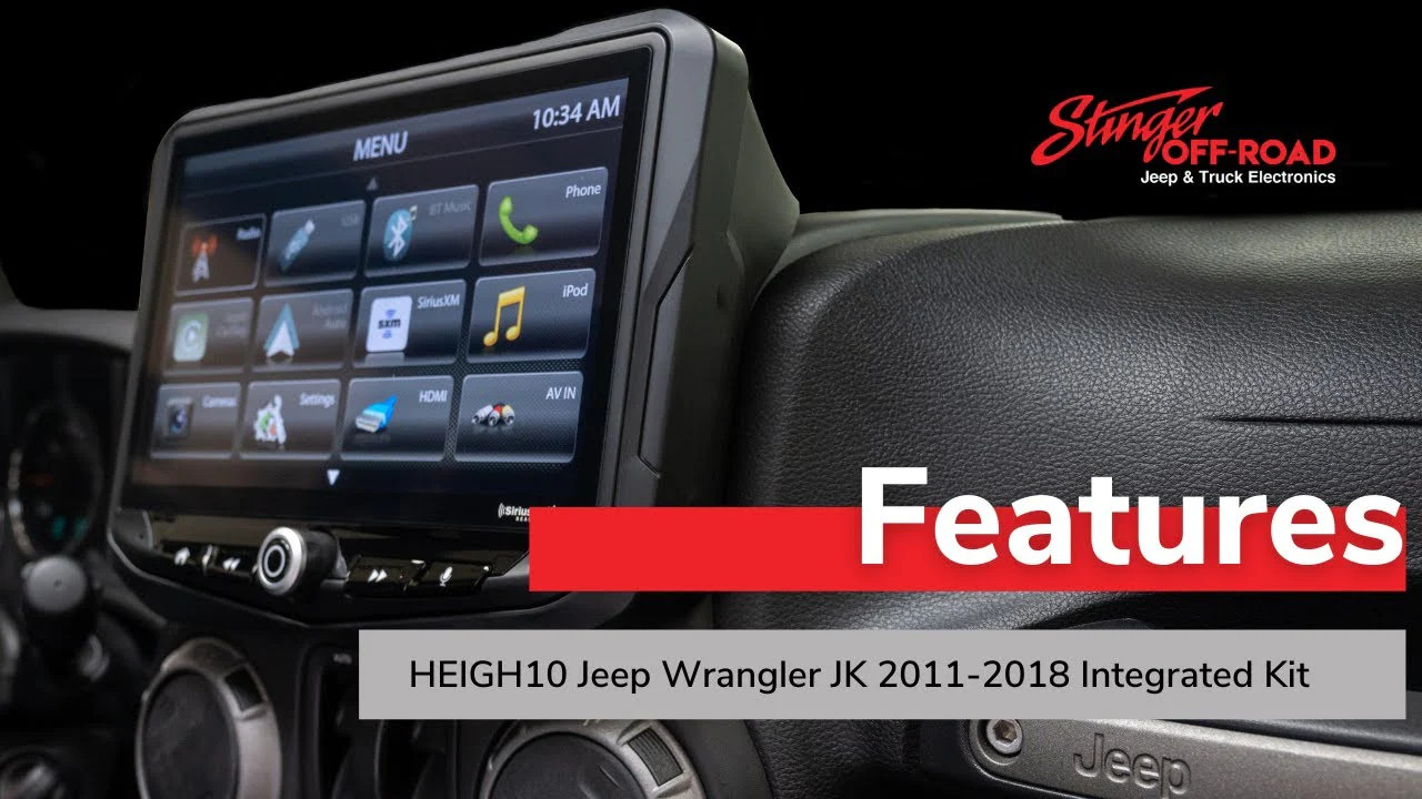 Jeep Wrangler JK (2011-2018) HEIGH10 10" Radio Fully Integrated Kit with Vehicle Information and Off-Road Mode