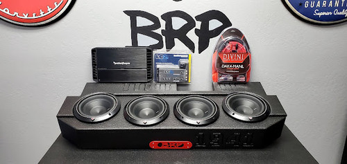 Jeep Gladiator 4-8 Complete Bass Combo (Subwoofer Box, 4 Subwoofers, Amplifier, Wiring Kit And Line Output Converter)