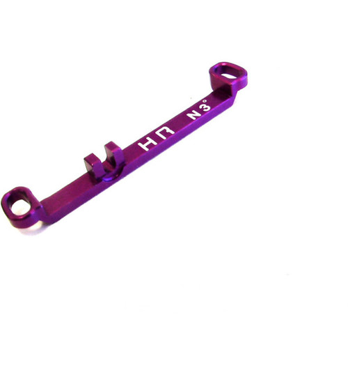 Hot Racing Aluminum Steering Link Short +3 Deg (Purple) - Kyosho Mr-03 KMT49SP3