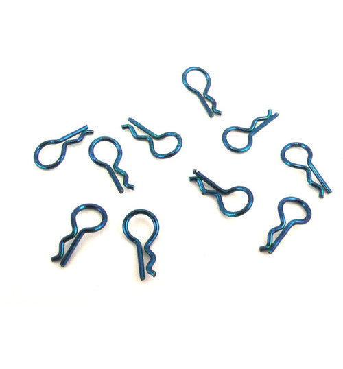 Hot Racing Shinny Blue Micro Body Clips (10) AC01MC06