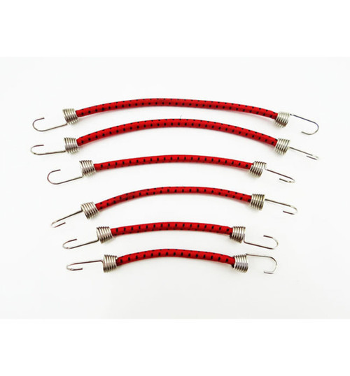 Hot Racing 1/10 Scale elastic cord Set (6) Red W/ Black ACC468C12