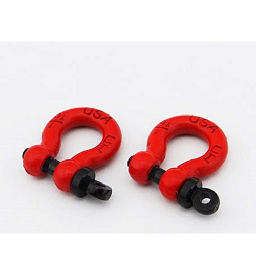 Hot Racing 1/10 Scale Red Tow Shackle D-Rings (2) ACC808X02
