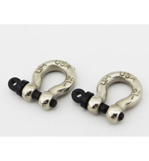 Hot Racing 1/10 Scale Aluminum chrome Tow Shackle D-Rings (2) ACC808X08