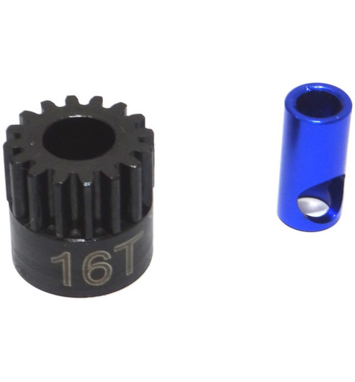 Hot Racing 16t Steel Mod 0.6 Pinion Gear 5mm or 1/8 NSG16M06