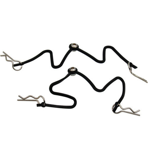 Hot Racing Silver bent Body Clips 23mm long 1.10mm wire (4) BWP123B08