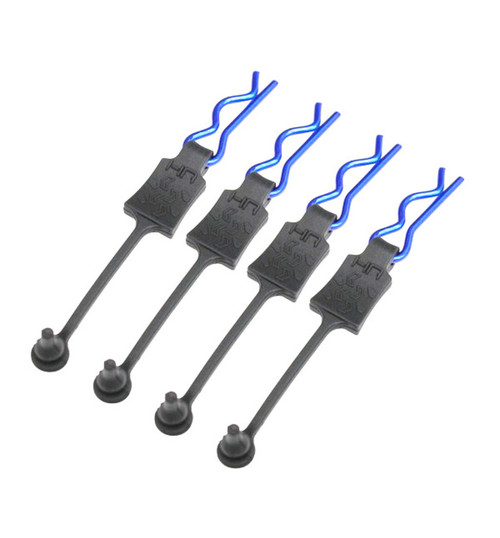 Hot Racing BODY CLIP RETAINERS 1/8 SCALE (4) Blue BWP39E06