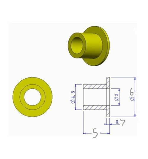 Hot Racing Brass Flange Pipe 3x4.5x5 mm FP345A6