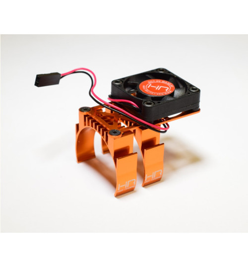 Hot Racing Clip-On Two-Piece Motor Heat Sink W/ Fan (Orange) MH550TE03