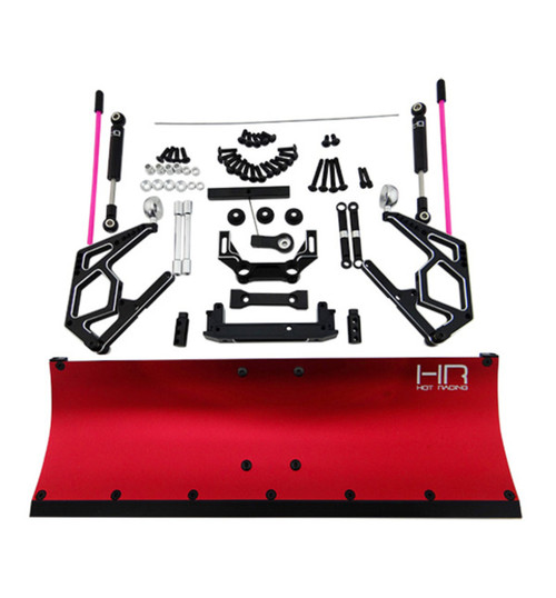 Hot Racing Red Aluminum Snow Plow Kit Axial Scx10 Scx10 Ii SCX1213P02