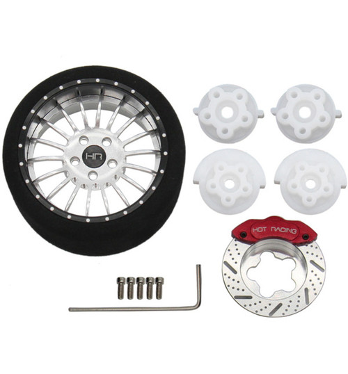 Hot Racing Silver 18 Spoke Steering Tx Aluminum Wheels SW38808