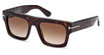 Tom Ford Eyeglasses FT0711 dark havana / gradient brown/52F