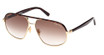 Tom Ford Eyeglasses FT1019 shiny deep gold / gradient brown/30F
