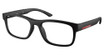 Prada Sport Eyeglasses PS 04QV BLACK RUBBERED/DG01O1