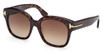 Tom Ford Eyeglasses FT1235 dark havana / gradient brown/52F